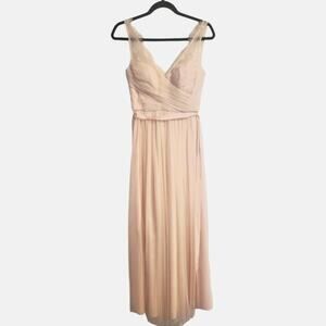BHLDN Hitherto “Fleur” Bridesmaid Wedding Dress in light pink Sz 0 has flaw